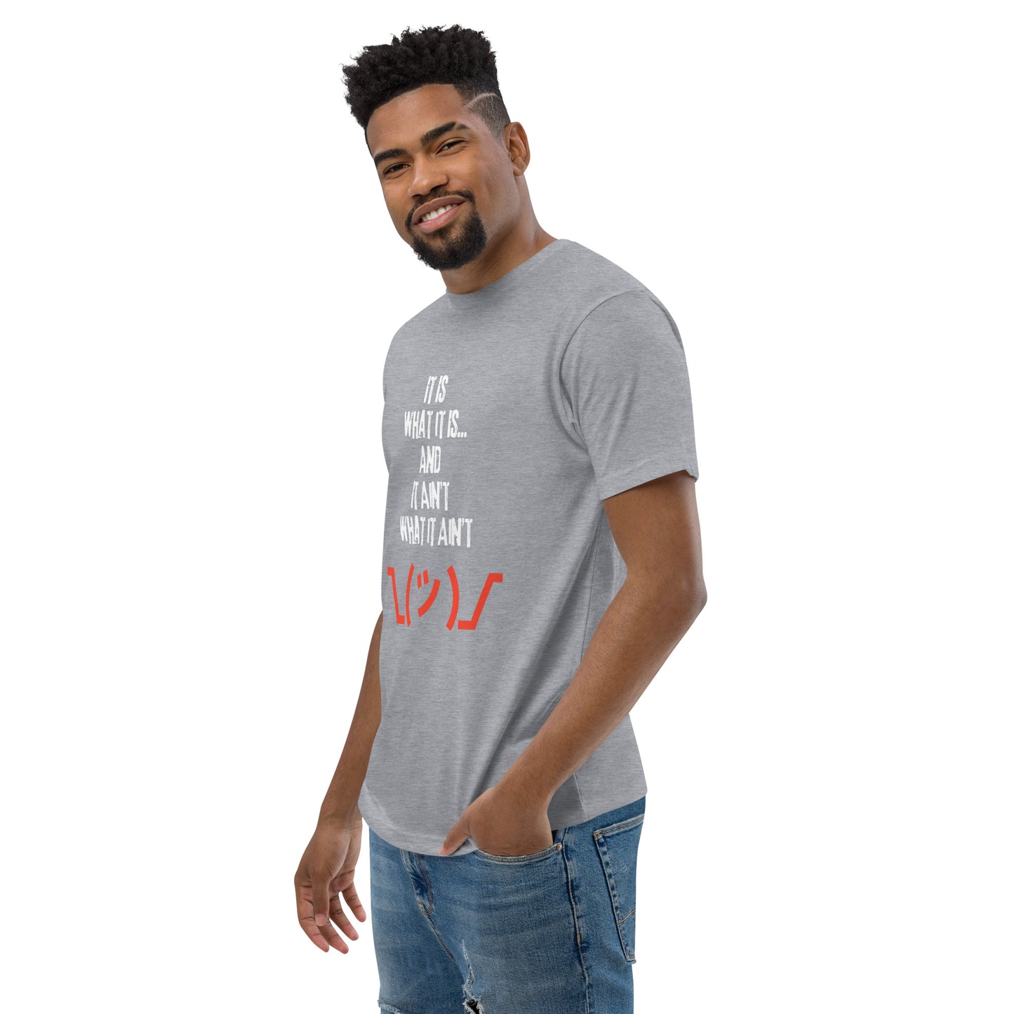 Lyrics Series: Smooth Grooving Fitted Short Sleeve T-shirt (Black, Blue & Heather Gray)